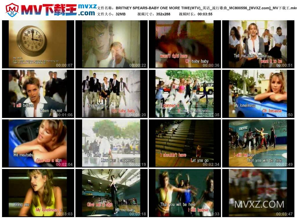 BRITNEY SPEARS-BABY ONE MORE TIME(MTV)_英语_流行歌曲_MC800556